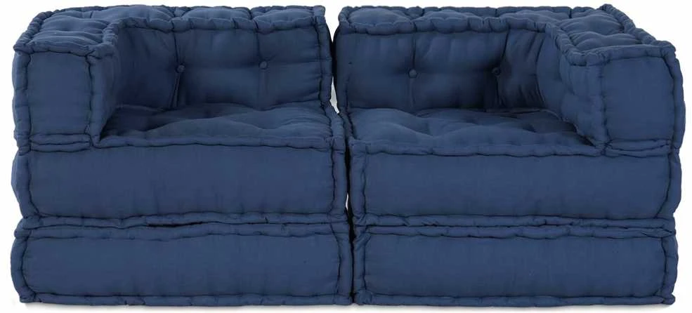 Modulinė sofa 2 vnt. Audinys Indigo 140 x 70 x 56 cm