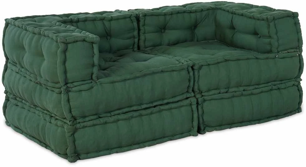 Modulinė sofa 2 vnt. Audinys Žalia 140 x 70 x 56 cm
