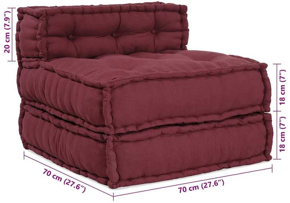 Modulinė sofa Audinys Raudonmedis 210 x 70 x 56 cm