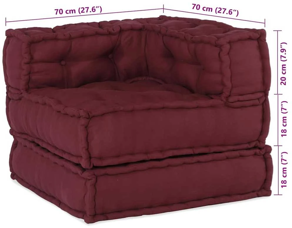 Modulinė sofa Audinys Raudonmedis 210 x 140 x 56 cm