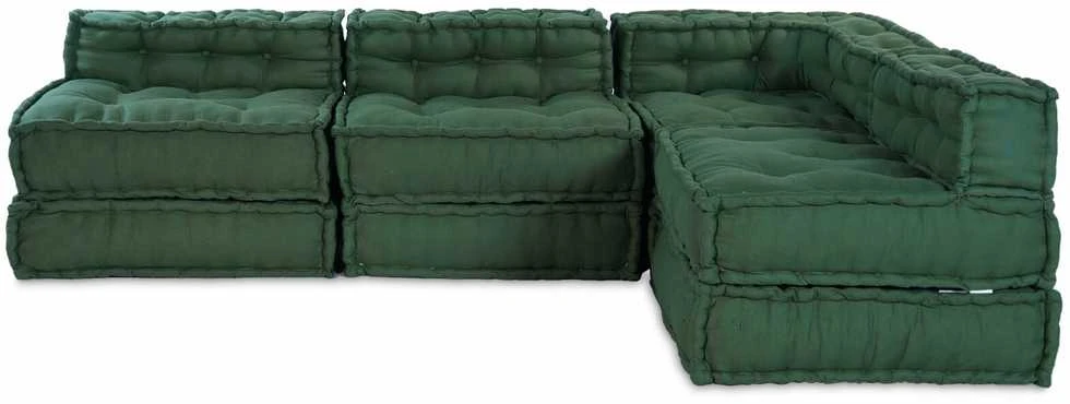 Modulinė sofa Audinys Žalia 210 x 140 x 56 cm