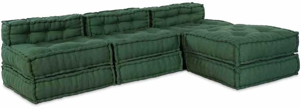 Modulinė sofa Audinys Žalia 210 x 140 x 56 cm