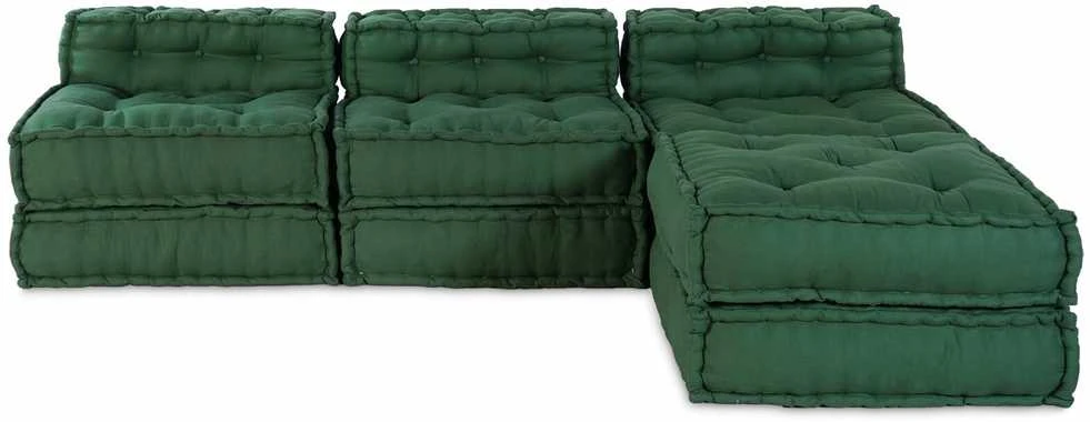 Modulinė sofa Audinys Žalia 210 x 140 x 56 cm