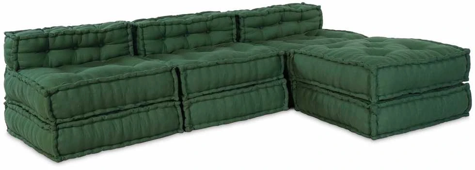 Modulinė sofa Audinys Žalia 210 x 140 x 56 cm