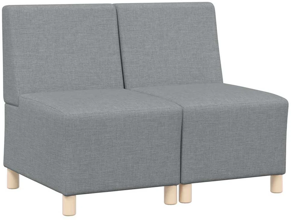 Modulinis sofa vienetas be rankų 2 vnt. Šviesiai pilka audinys