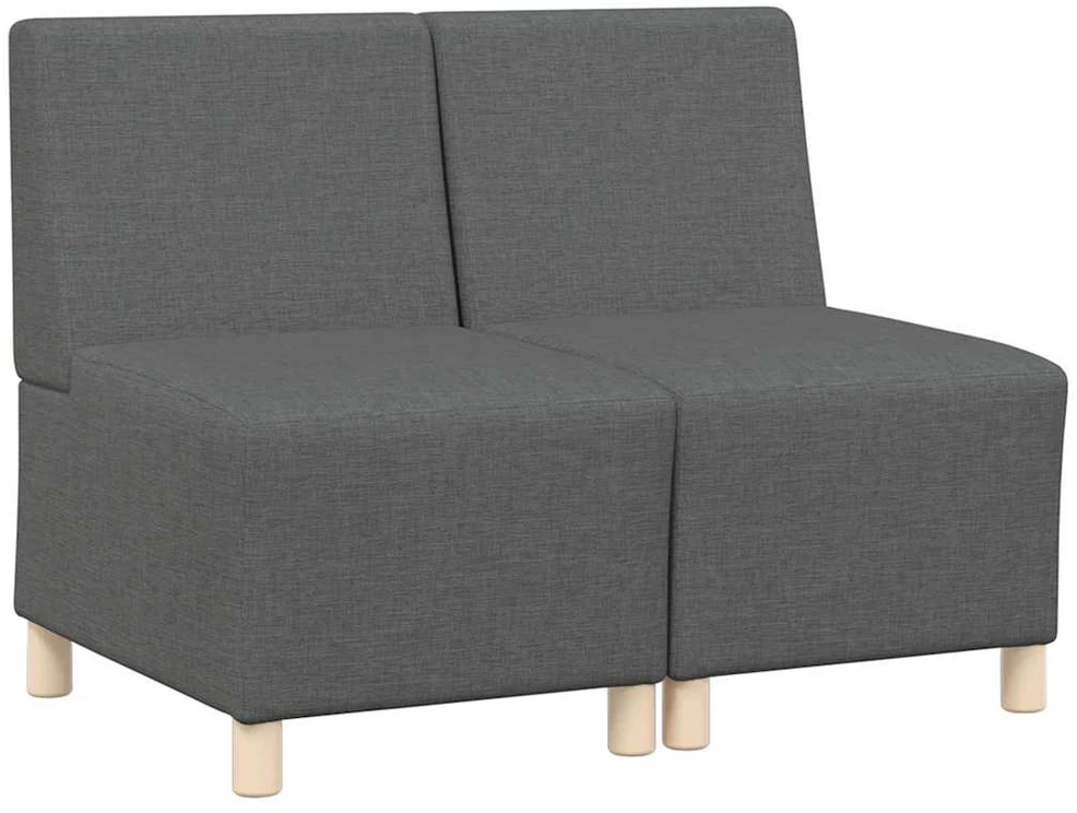 Modulinis sofa vienetas be rankų 2 vnt. Tamsiai pilka audinys