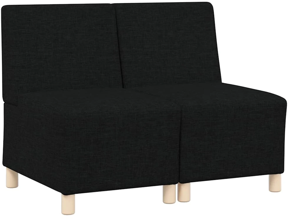 Modulinis sofa vienetas be rankų 2 vnt. Juoda audinys