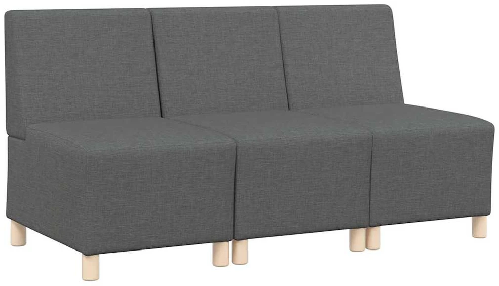 Modulinis sofa vienetas be rankų 3 vnt. Tamsiai pilka audinys