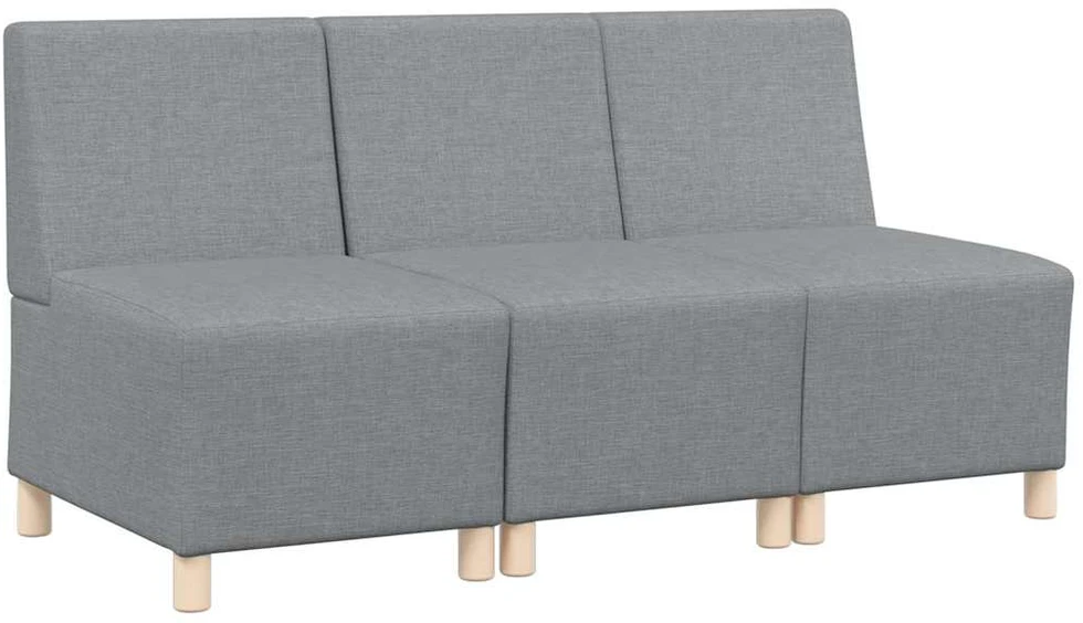 Modulinis sofa vienetas be rankų 3 vnt. Šviesiai pilka audinys