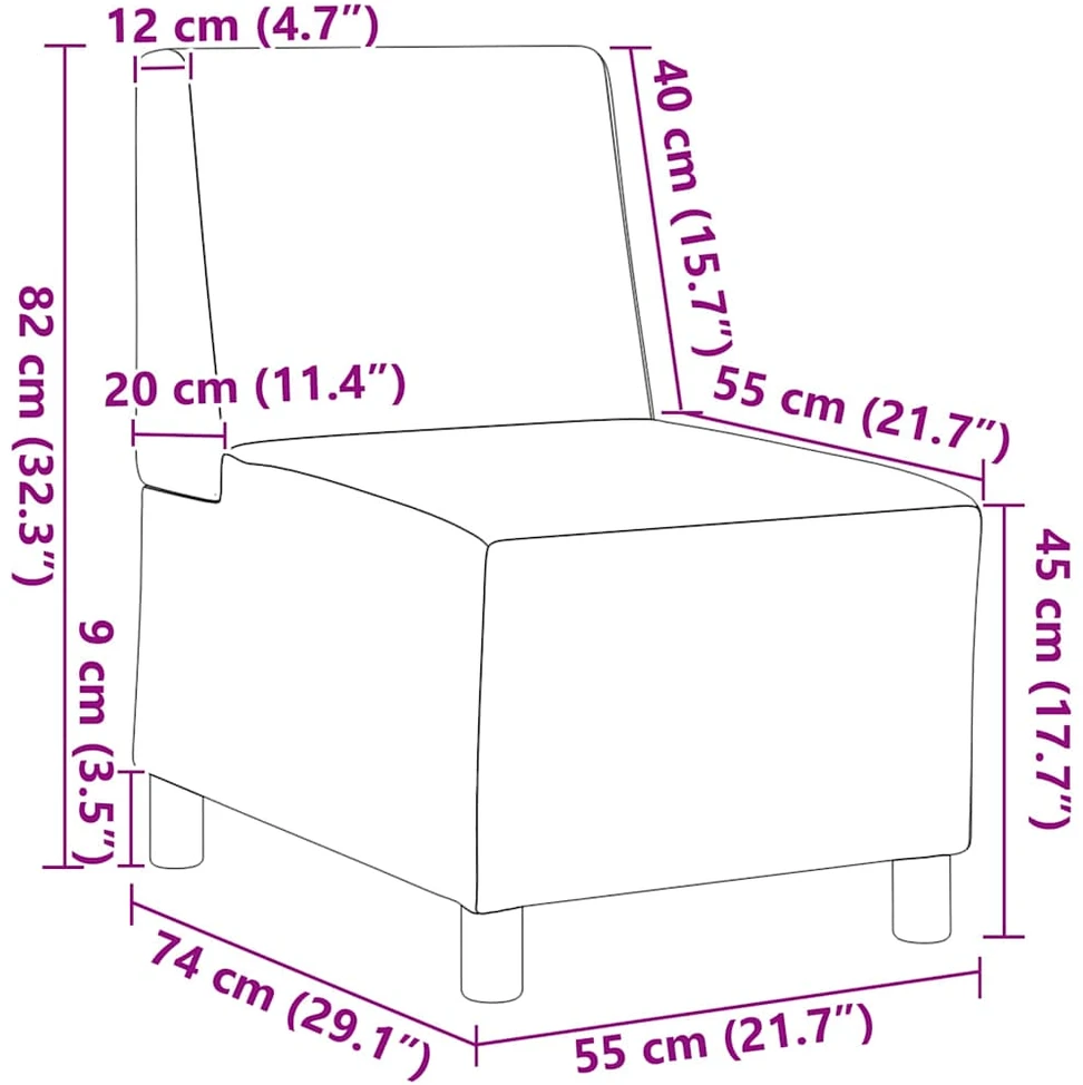 Modulinis sofa vienetas be rankų 3 vnt. Juoda audinys