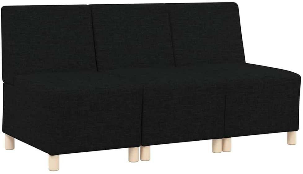 Modulinis sofa vienetas be rankų 3 vnt. Juoda audinys