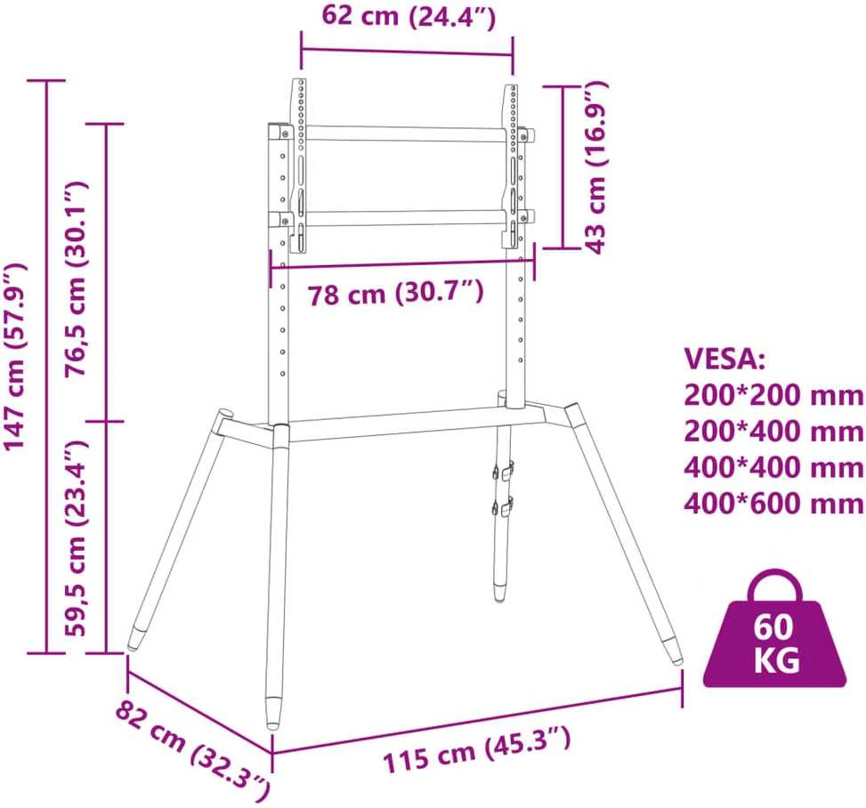 Laikiklis Molbertas televizoriaus stovas, 37-86 colių ekranui, 400x600mm