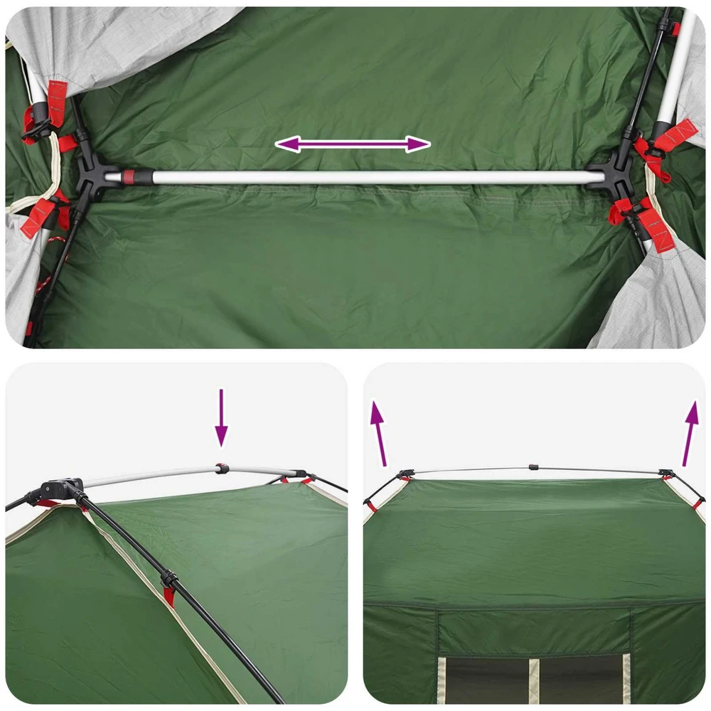 Momentinė palapinė atspari vandeniui 4 asmeniui Žalia