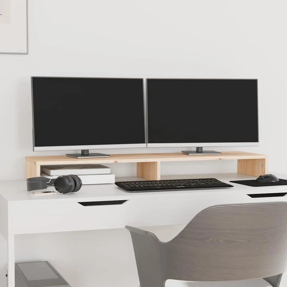 Laikiklis Monitoriaus stovas, 100x27x10cm, pušies medienos masyvas