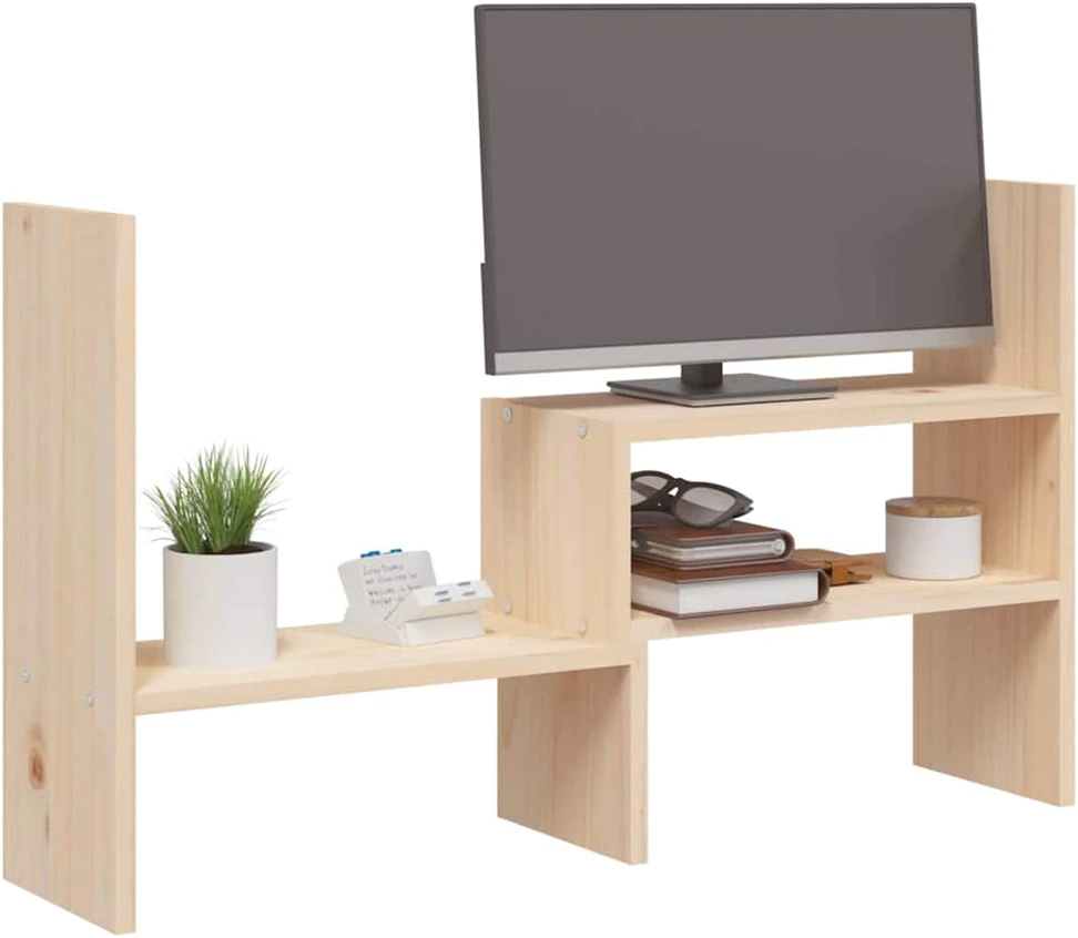 Laikiklis Monitoriaus stovas, (39–72)x17x43cm, pušies medienos masyvas