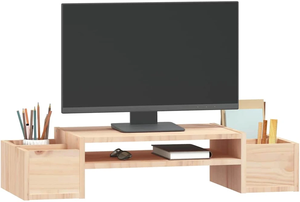 Laikiklis Monitoriaus stovas, 70x27,5x15cm, pušies medienos masyvas