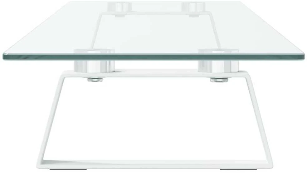 Laikiklis Monitoriaus stovas, baltas, 100x20x8cm, stiklas ir metalas