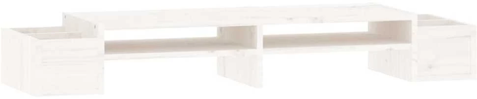 Laikiklis Monitoriaus stovas, baltas, 100x27,5x15cm, pušies masyvas