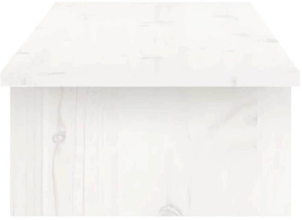 Laikiklis Monitoriaus stovas, baltas, 100x27x15cm, pušies masyvas