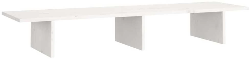 Laikiklis Monitoriaus stovas, baltas, 100x27x15cm, pušies masyvas