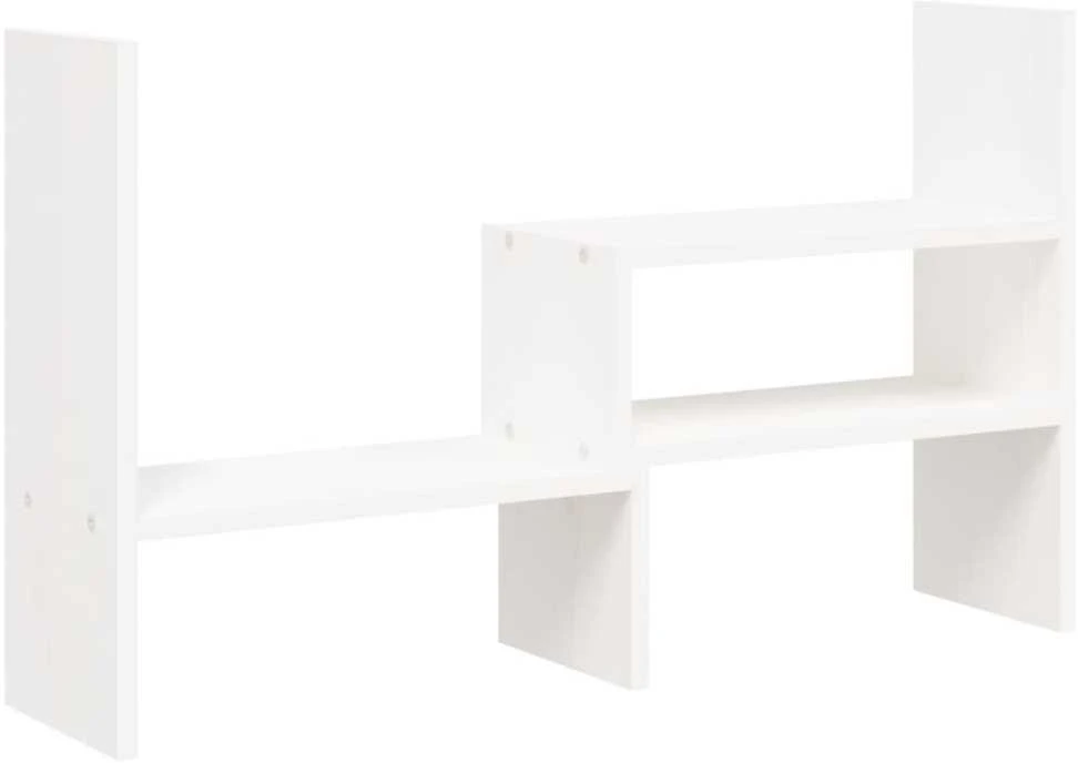 Laikiklis Monitoriaus stovas, baltas, (39–72)x17x43cm, pušies masyvas
