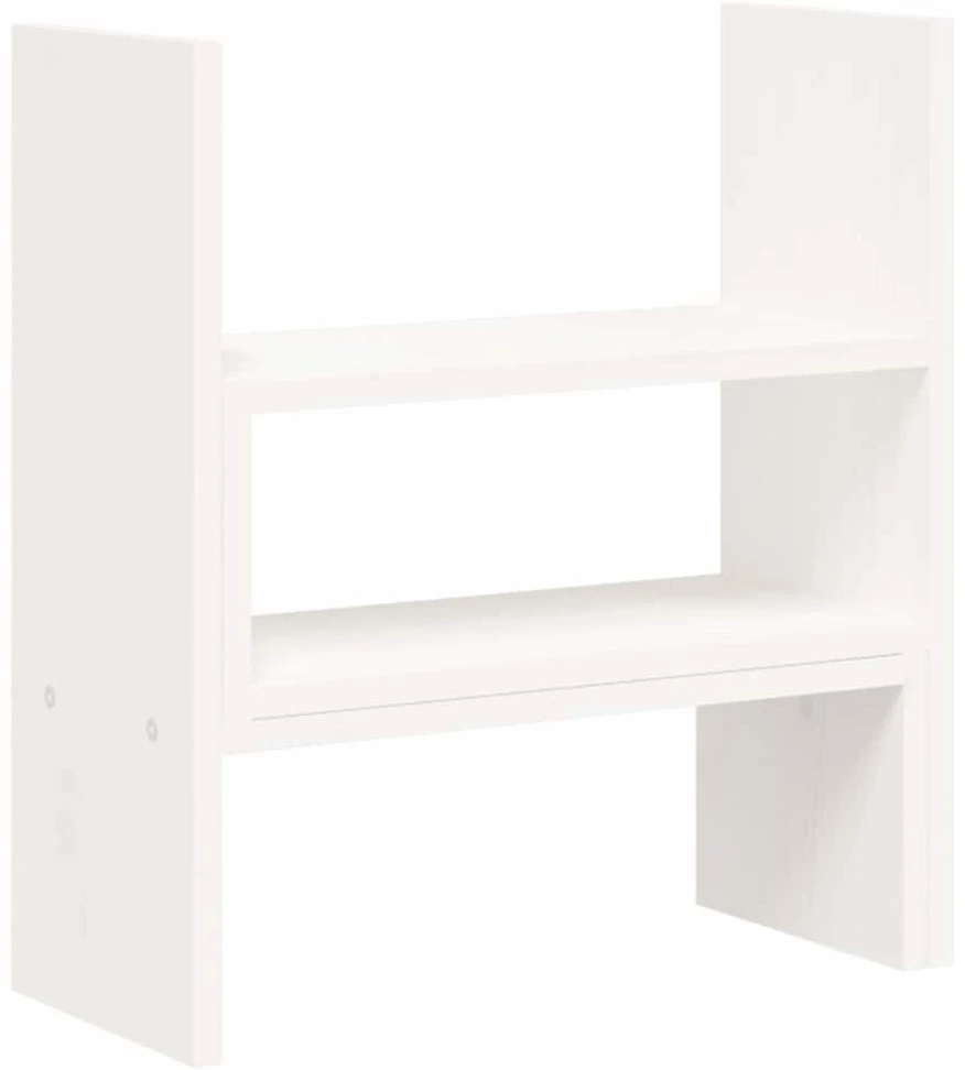 Laikiklis Monitoriaus stovas, baltas, (39–72)x17x43cm, pušies masyvas