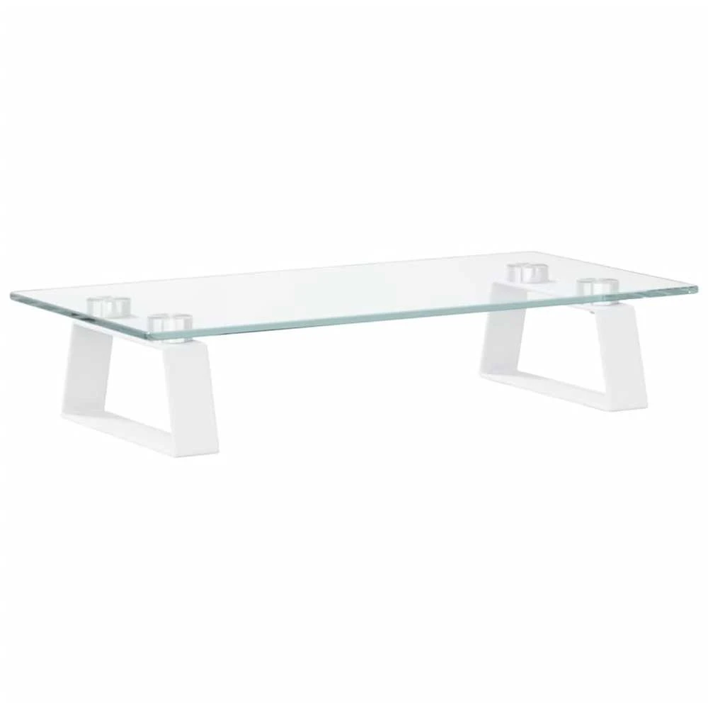 Laikiklis Monitoriaus stovas, baltas, 40x20x8cm, stiklas ir metalas