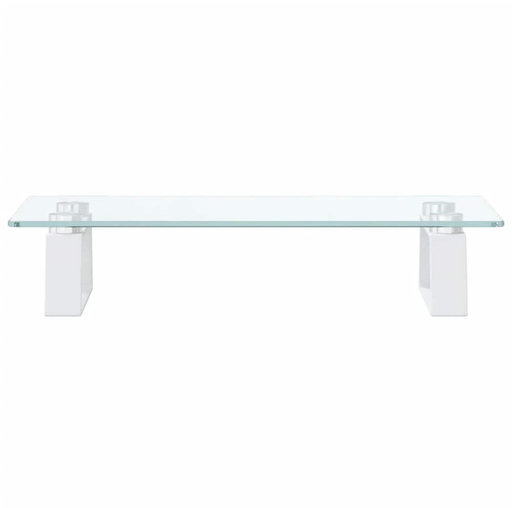 Laikiklis Monitoriaus stovas, baltas, 40x20x8cm, stiklas ir metalas