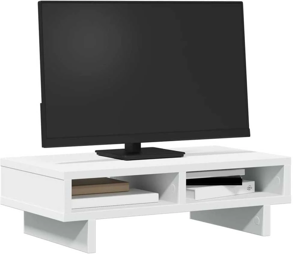 Laikiklis Monitoriaus stovas, baltas, 50x27x15cm, apdirbta mediena