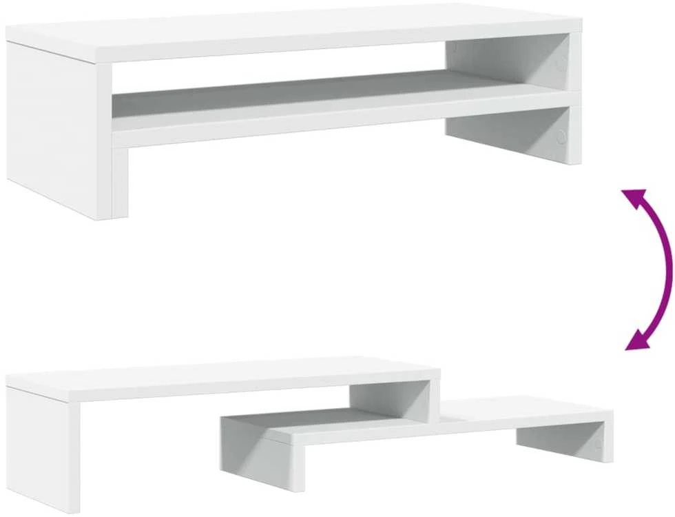 Laikiklis Monitoriaus stovas, baltas, 54x22x15cm, apdirbta mediena