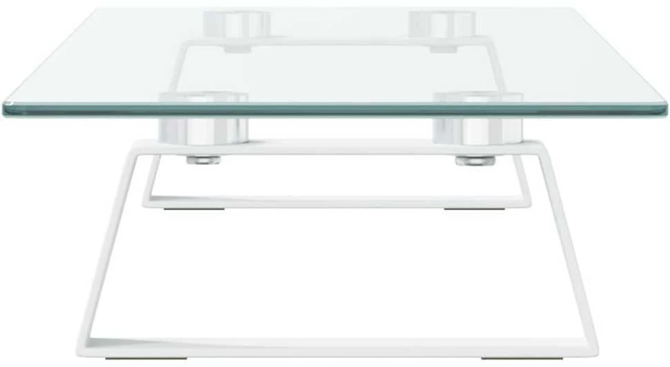 Laikiklis Monitoriaus stovas, baltas, 60x20x8cm, stiklas ir metalas