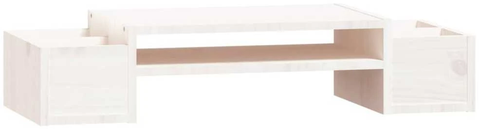 Laikiklis Monitoriaus stovas, baltas, 70x27,5x15cm, pušies masyvas