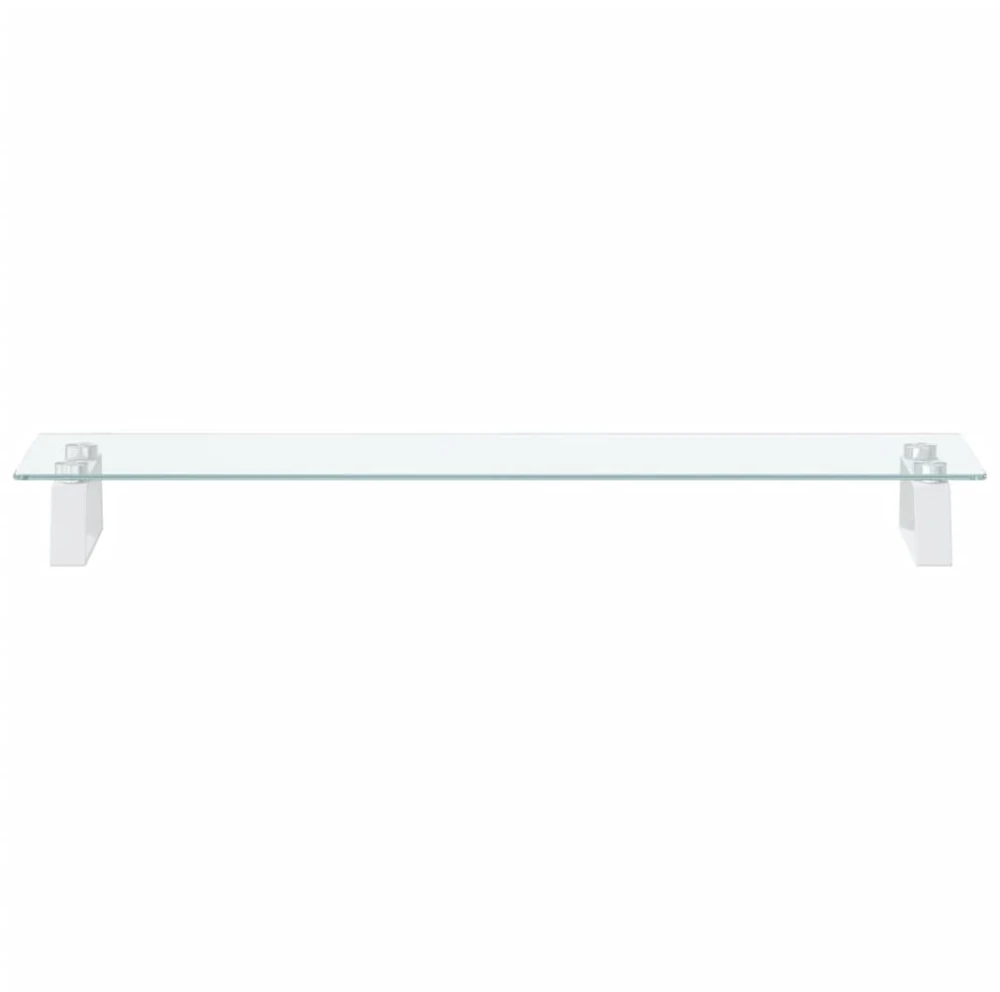 Laikiklis Monitoriaus stovas, baltas, 80x20x8cm, stiklas ir metalas