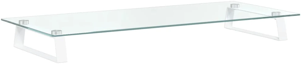 Laikiklis Monitoriaus stovas, baltas, 80x35x8cm, stiklas ir metalas