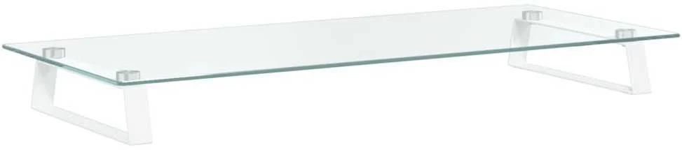 Laikiklis Monitoriaus stovas, baltas, 80x35x8cm, stiklas ir metalas