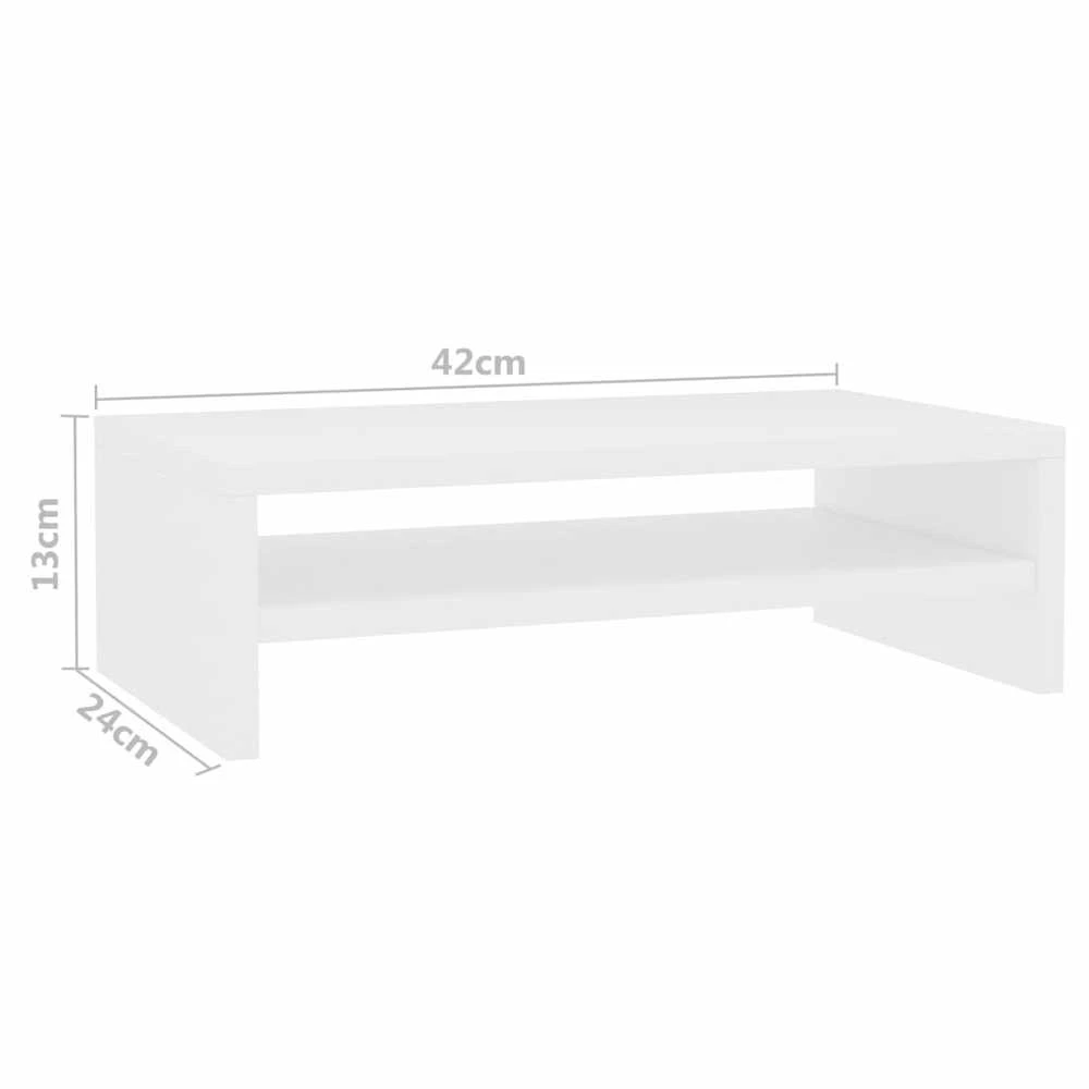 Monitoriaus stovas, baltas, 42x24x13cm, apdirbta mediena