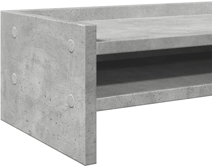 Laikiklis Monitoriaus stovas, betono pilkas, 42x24x16cm, apdirbta mediena