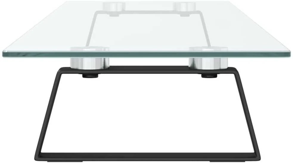 Laikiklis Monitoriaus stovas, juodas, 100x20x8cm, stiklas ir metalas