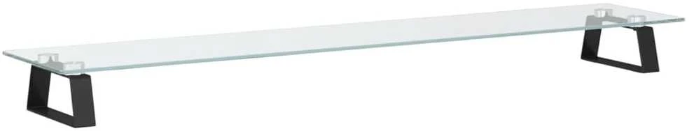 Laikiklis Monitoriaus stovas, juodas, 100x20x8cm, stiklas ir metalas
