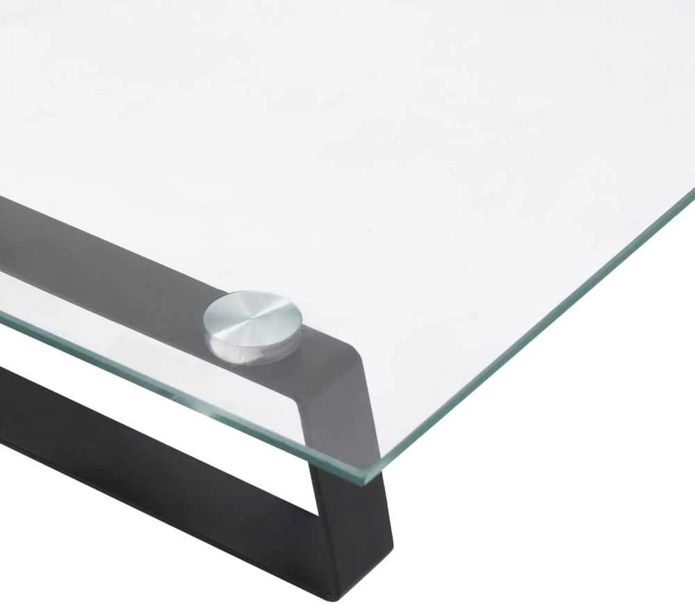Laikiklis Monitoriaus stovas, juodas, 100x20x8cm, stiklas ir metalas