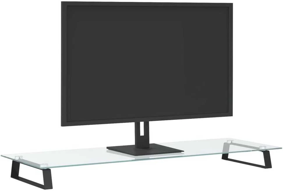Laikiklis Monitoriaus stovas, juodas, 100x35x8cm, stiklas ir metalas