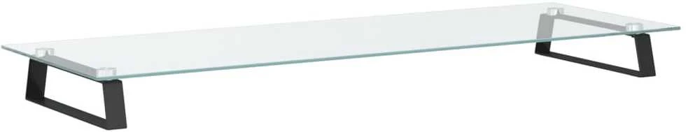 Laikiklis Monitoriaus stovas, juodas, 100x35x8cm, stiklas ir metalas