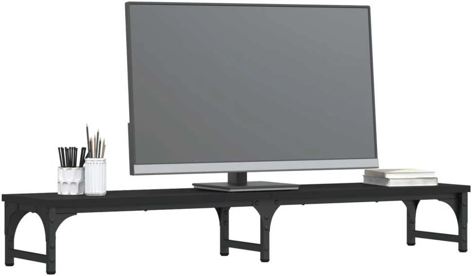 Laikiklis Monitoriaus stovas, juodas, 105x23x15,5cm, apdirbta mediena