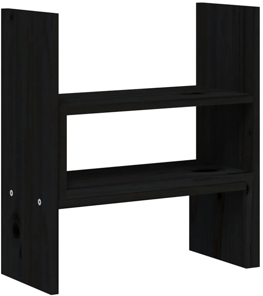 Laikiklis Monitoriaus stovas, juodas, (39–72)x17x43cm, pušies masyvas