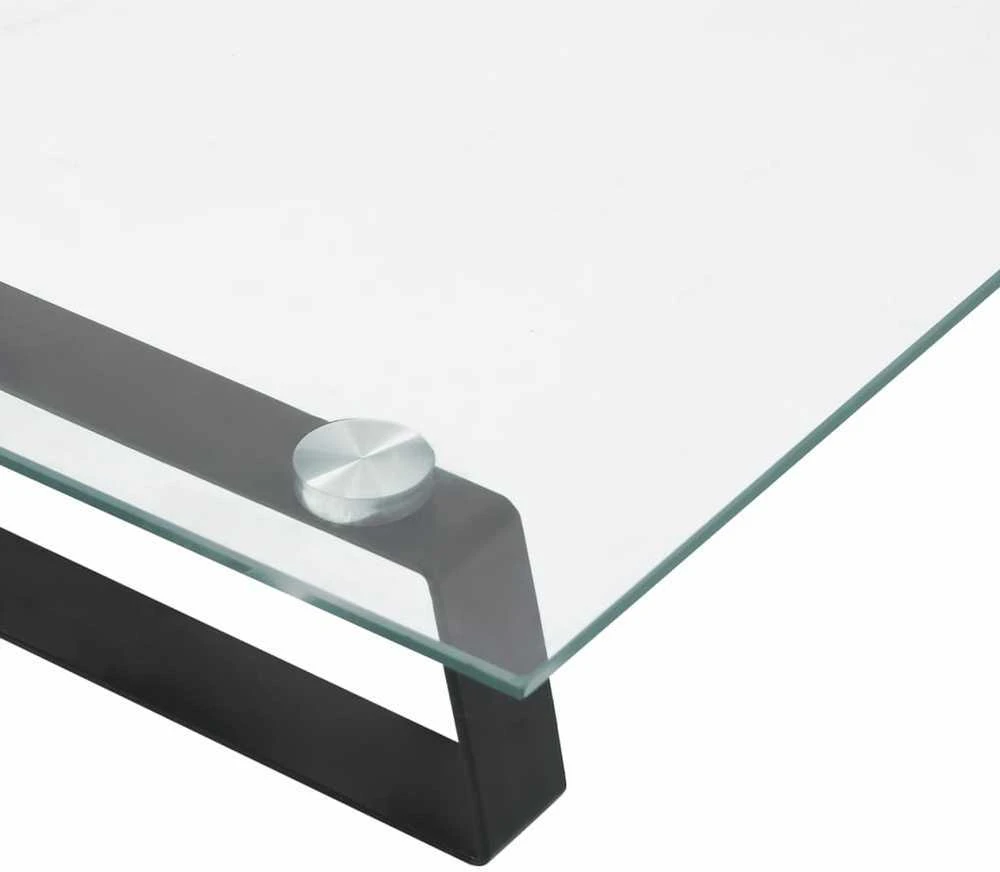 Laikiklis Monitoriaus stovas, juodas, 40x20x8cm, stiklas ir metalas