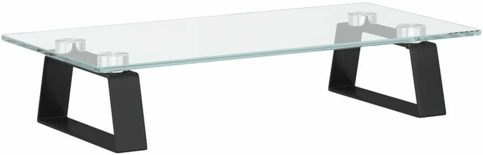 Laikiklis Monitoriaus stovas, juodas, 40x20x8cm, stiklas ir metalas