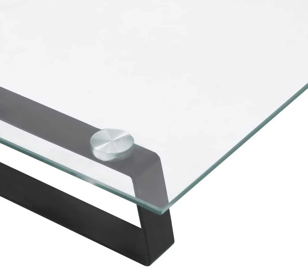 Laikiklis Monitoriaus stovas, juodas, 60x20x8cm, stiklas ir metalas