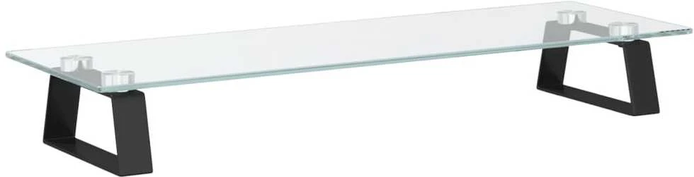 Laikiklis Monitoriaus stovas, juodas, 60x20x8cm, stiklas ir metalas