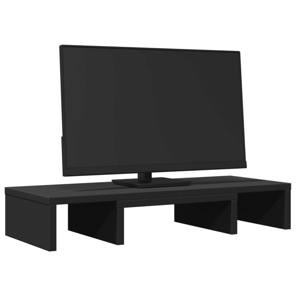 Laikiklis Monitoriaus stovas, juodas, 60x24x10,5cm, apdirbta mediena