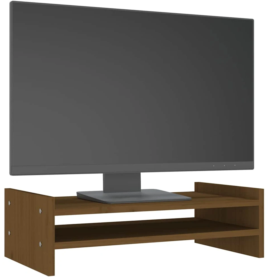 Laikiklis Monitoriaus stovas, medaus rudas, 50x27x15cm, pušies masyvas